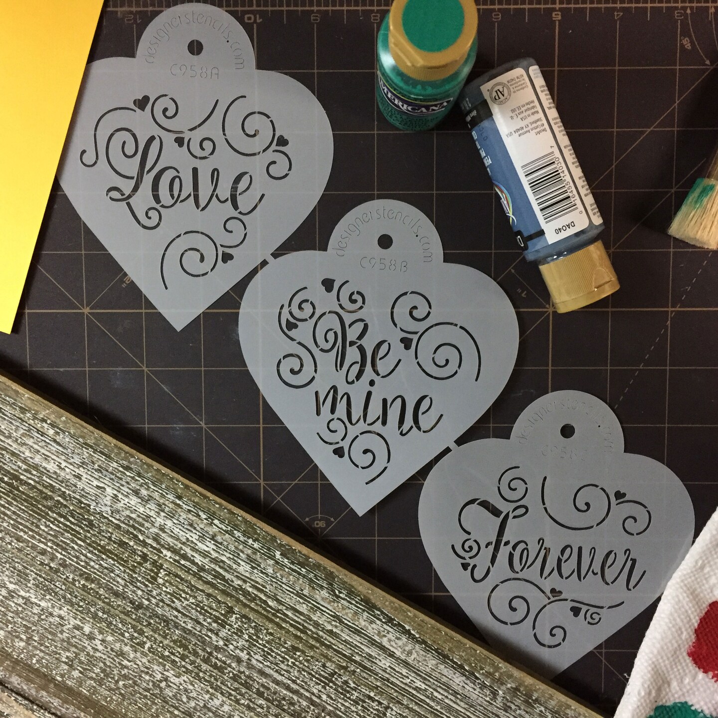 Love, Be Mine, Forever Hearts Cookie Stencil Set | Baking Stencils for Royal Icing, Airbrush, Dusting Powder |