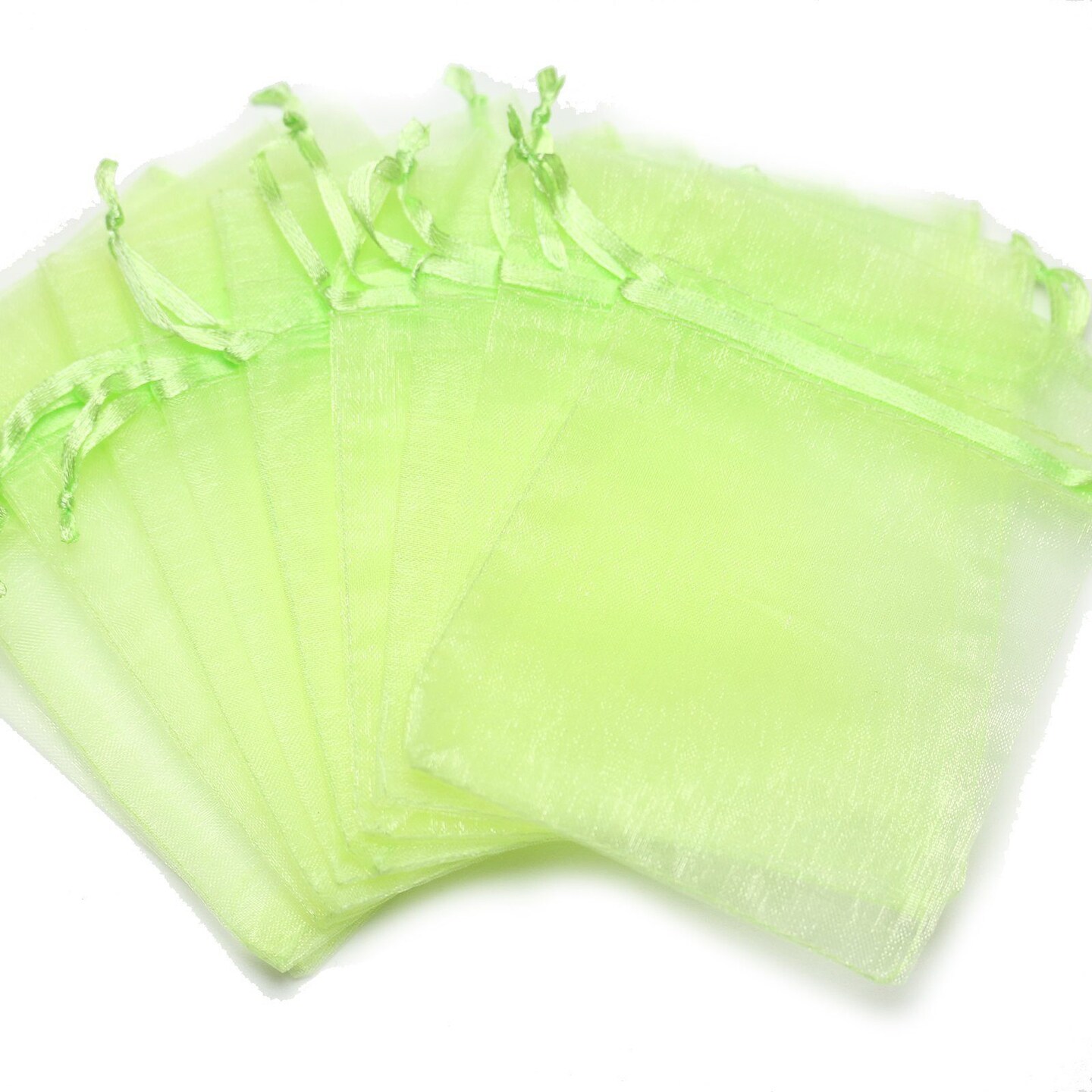 Lime Chiffon Bags 3.5x4.5 inches with drawstring closure