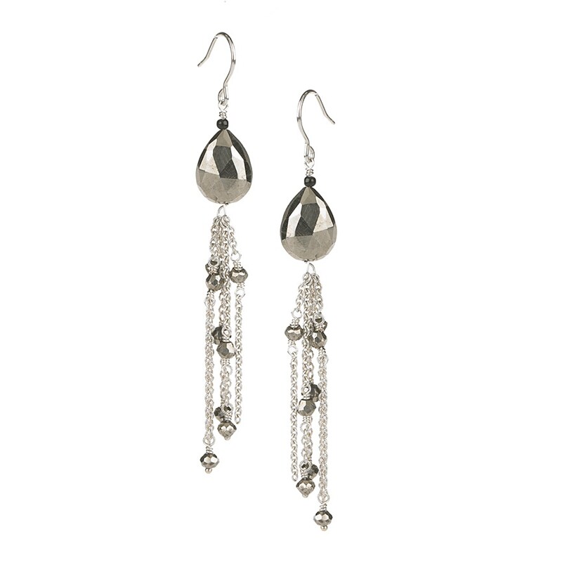 Pyrite Drop with Chain Earrings Michaels