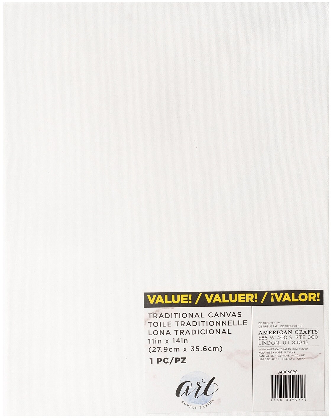 American Crafts Art Supply Basics Traditional Canvas-11&#x22;X14&#x22;