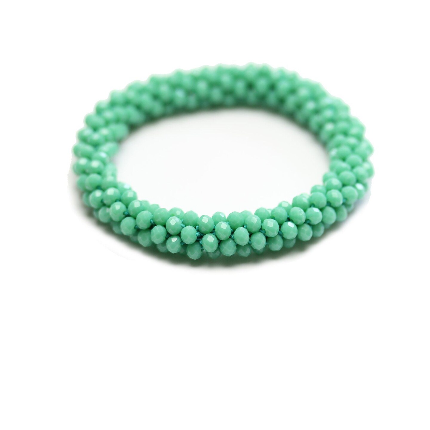 Turquoise Faceted Glass Stretch Bracelet | Michaels