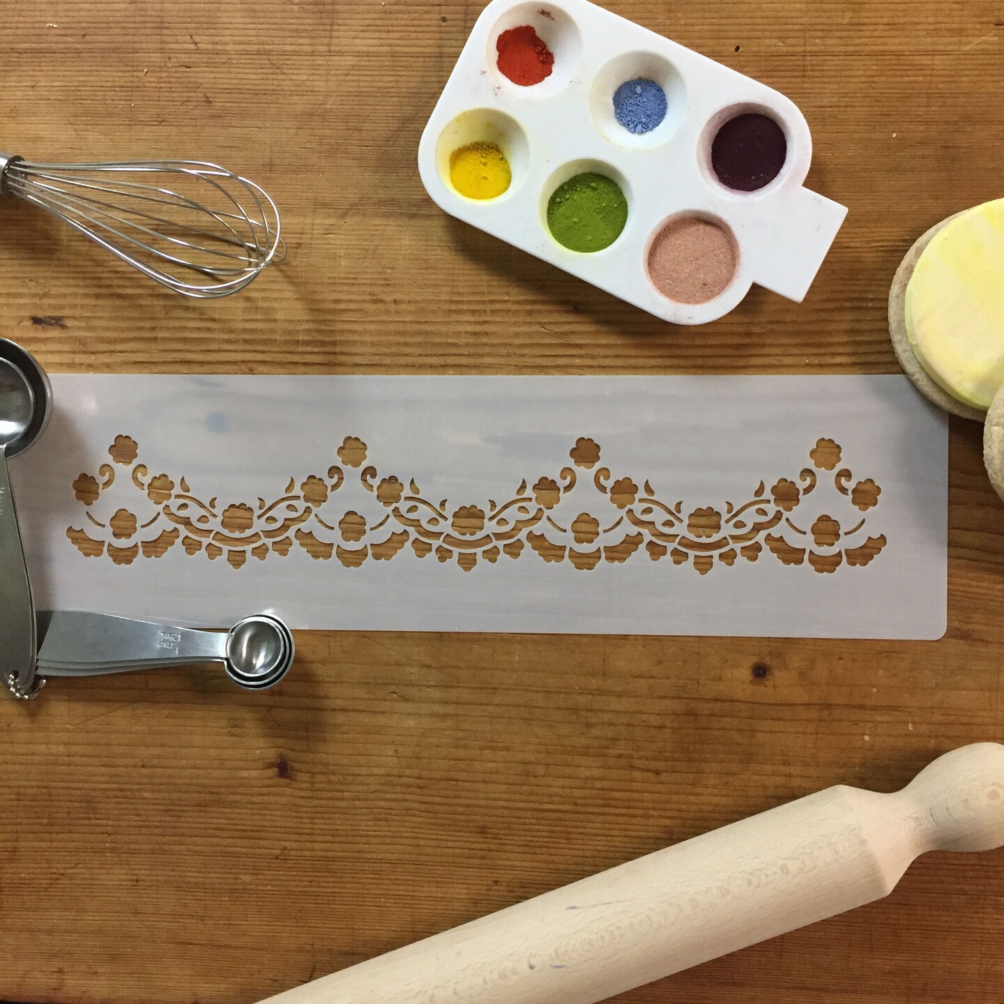 Scallop Cake Stencil Border by Zoe Clark | Cake Decorating Tools | Baking Stencils for Royal Icing, Airbrush, Dusting Powder | Reusable Plastic Food Grade Stencil for Cakes | Easy to Use & Clean Cake Stencil | C972 by Designer Stencils