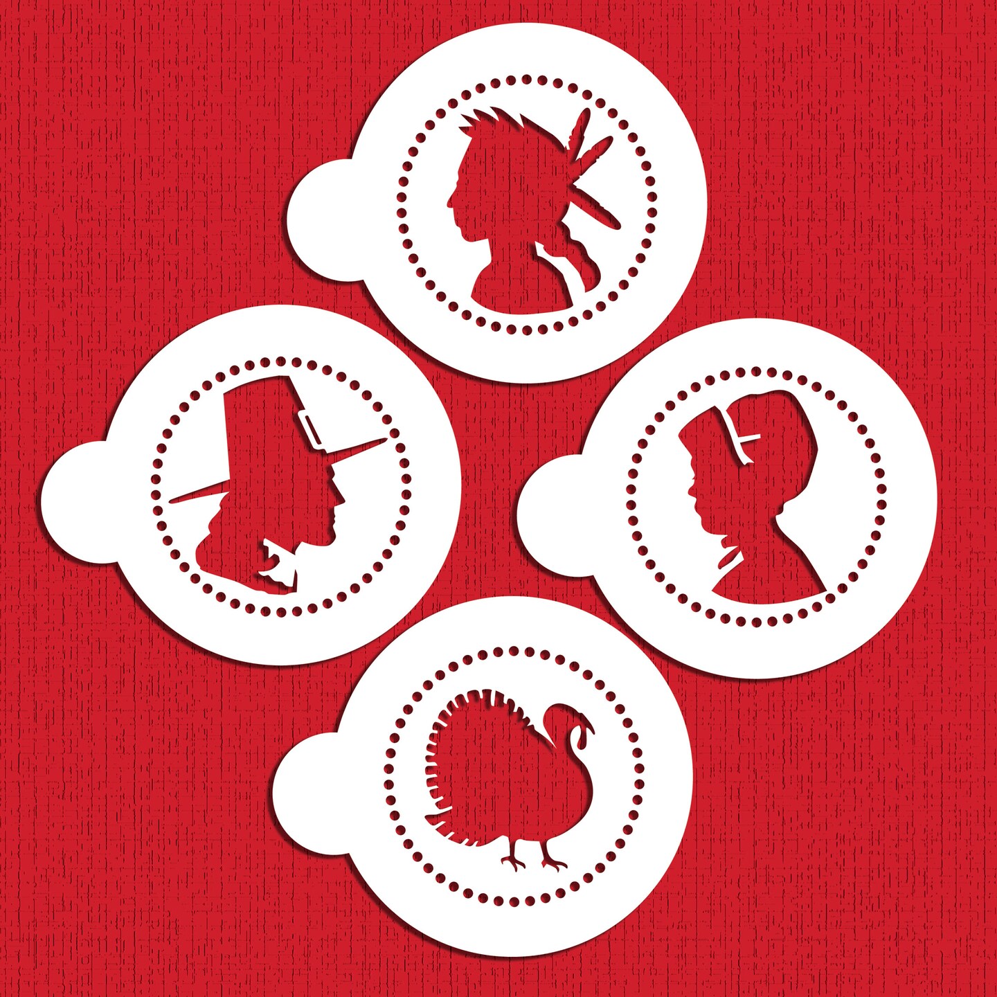 Thanksgiving Silhouette Cookie Stencil | C976 by Designer Stencils | Cookie Decorating Tools |