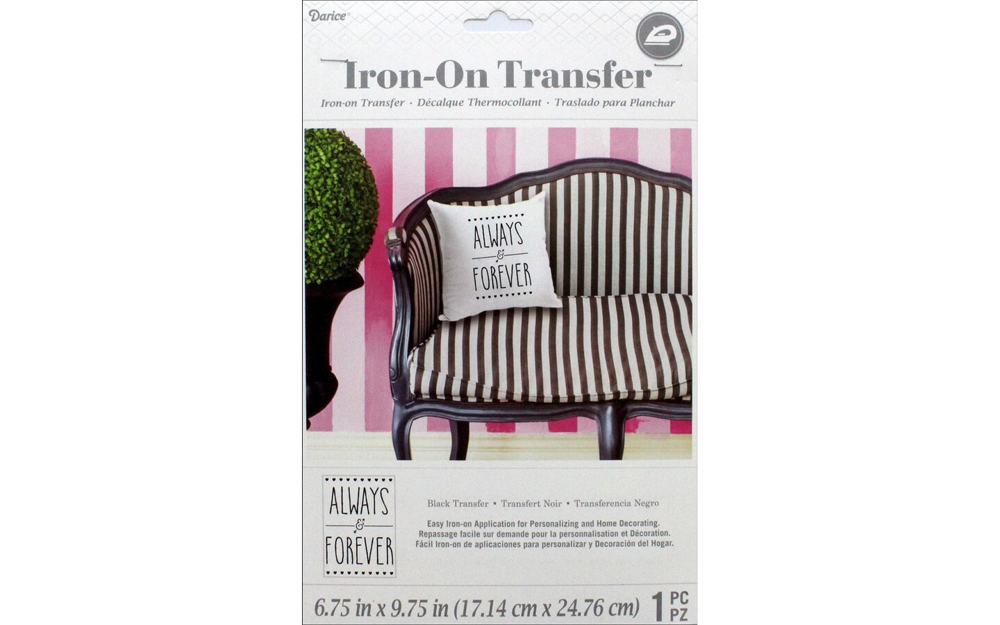 Darice Transfer Iron On Always&#x26;Forever Black