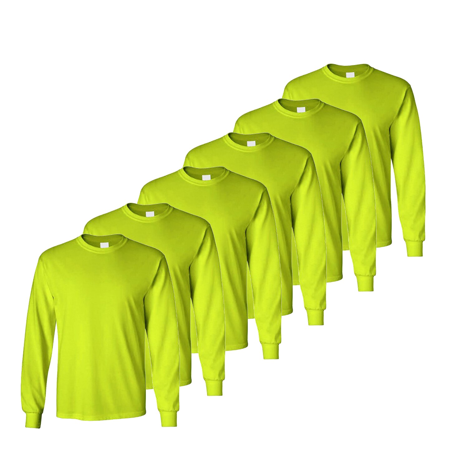 Radyan 2 Pack Long Sleeve (Ropa De Trabajo) Safety Green Construction T- Shirts for Large, Green | Michaels