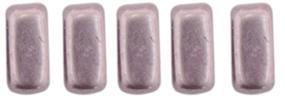 Czechmate 3mm X 6mm Brick Glass Czech Two Hole Bead, Sueded Gold Blackened Pearl