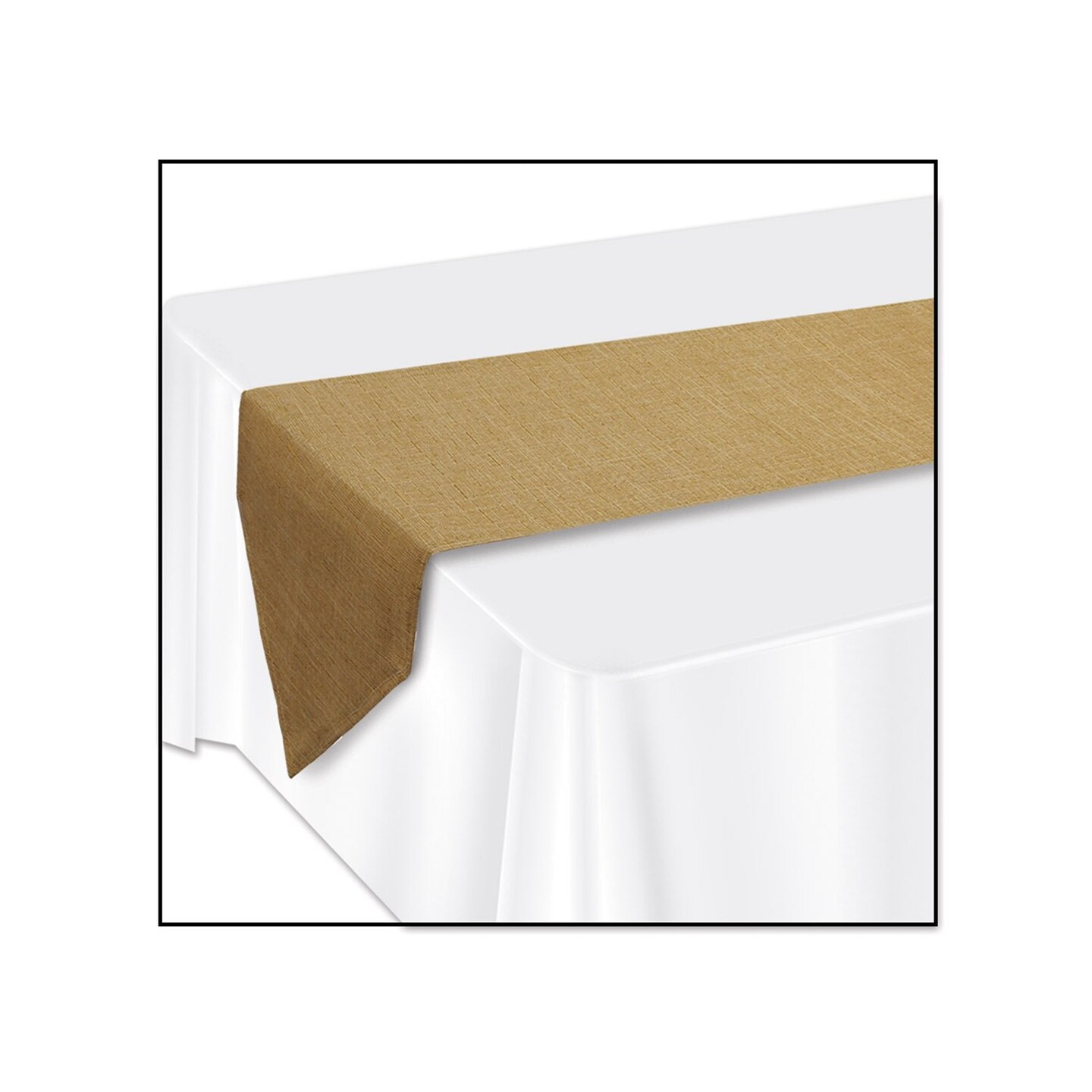 Rustic Elegance Faux Burlap Table Runner - Pack of 6
