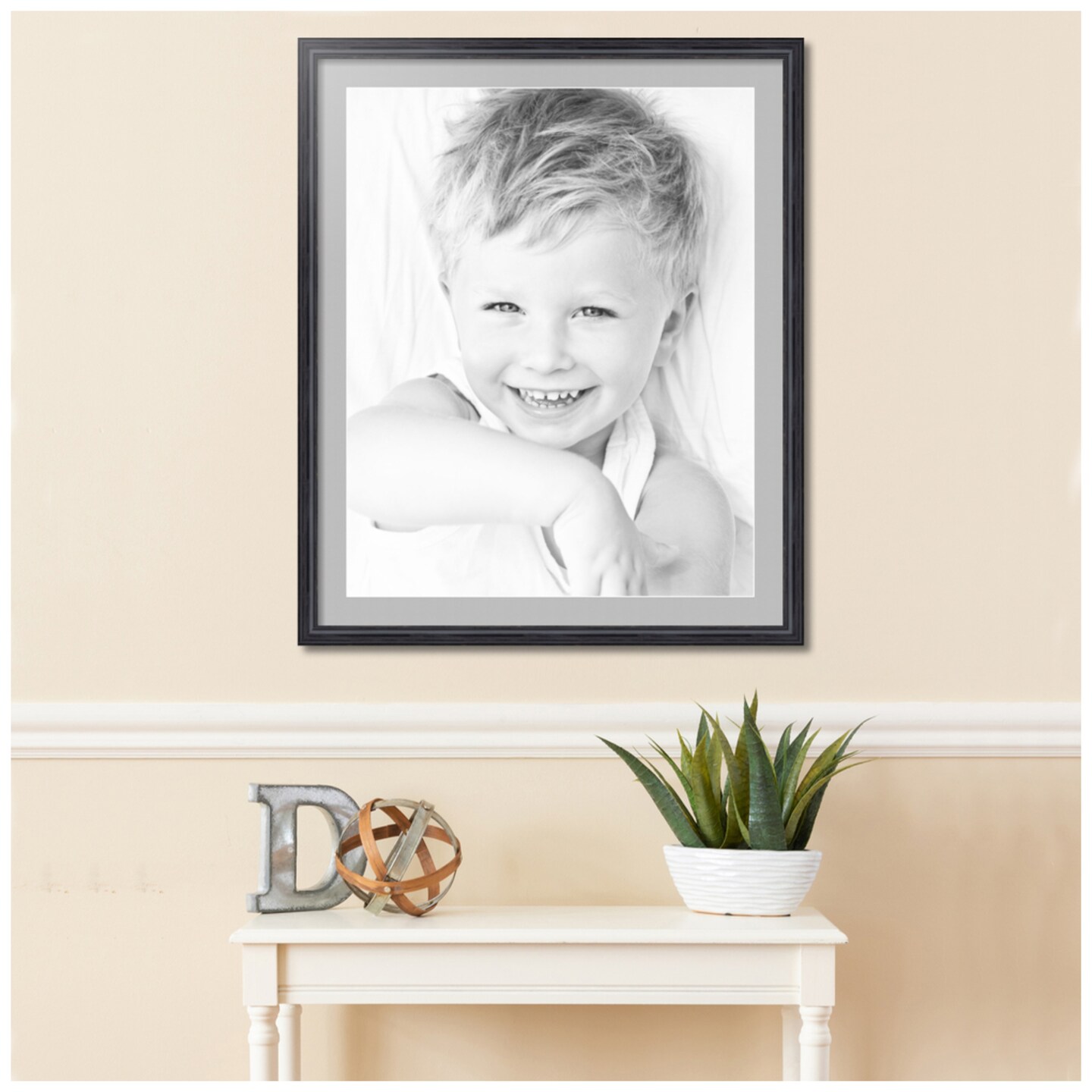 ArtToFrames 28x34&#x22; Matted Picture Frame with 24x30&#x22; Single Mat Photo Opening Framed in 1.25&#x22; Black and 2&#x22; Mat (FWM-4083-28x34)