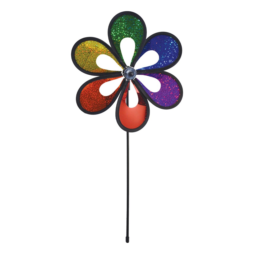 In the Breeze 2670 - 10 Inch Rainbow Mylar Windee Wheelz Spinner - Sparkly Outdoor Garden Décor