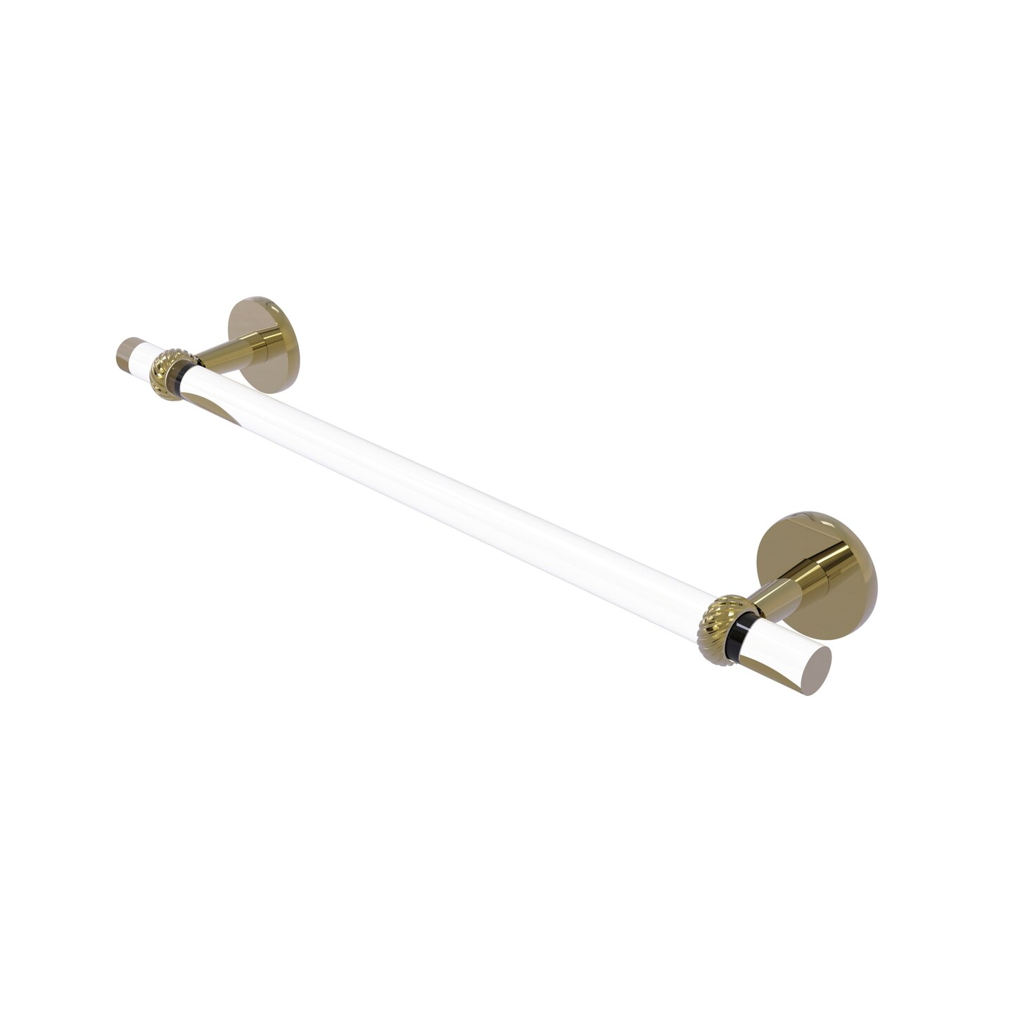 Clearview Collection 36 Inch Towel Bar With Twisted Accents - Unlacquered Brass