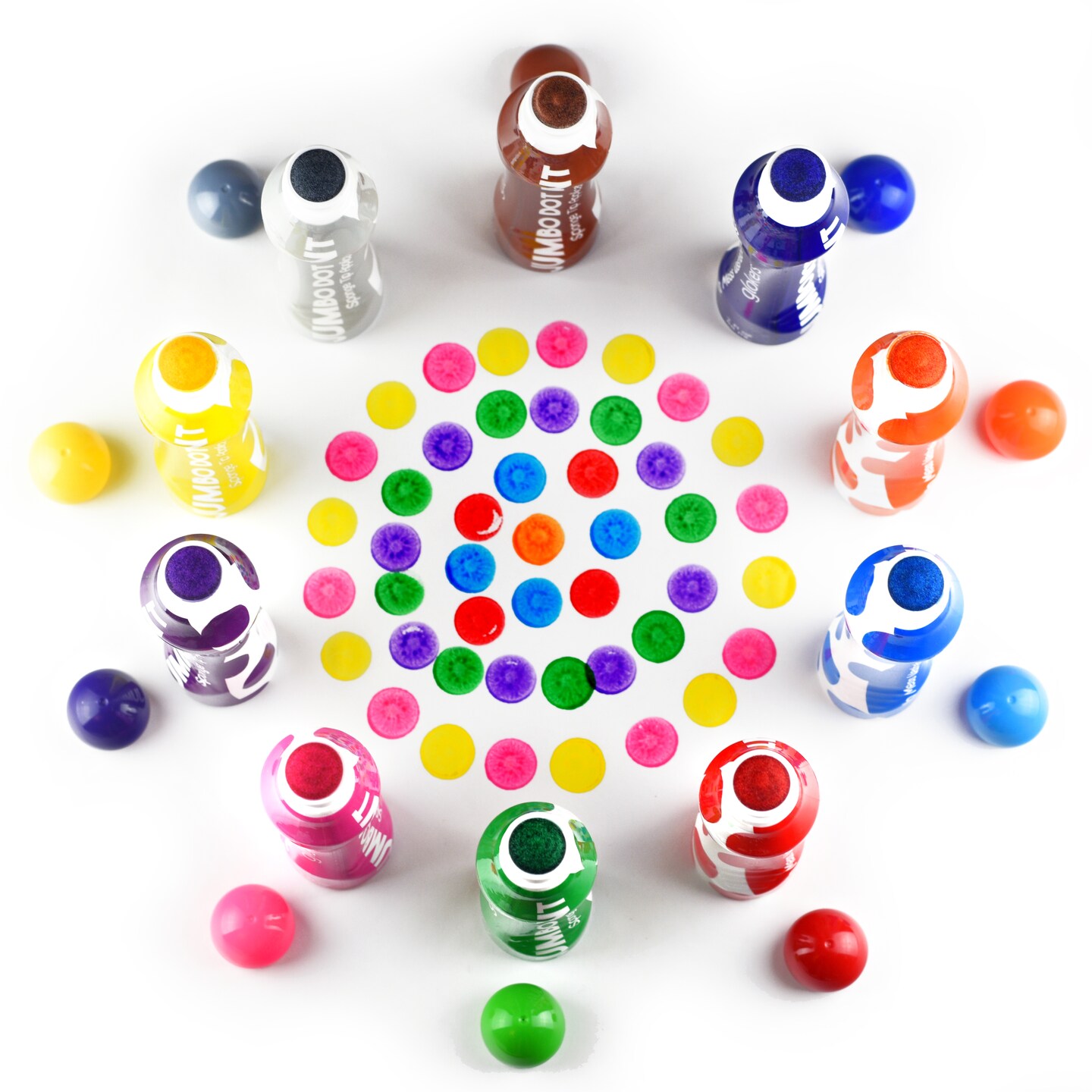 Soucolor Washable Dot Markers for Toddlers Kids Preschool, 10 Colors 2 oz Bingo  Daubers Paint Markers