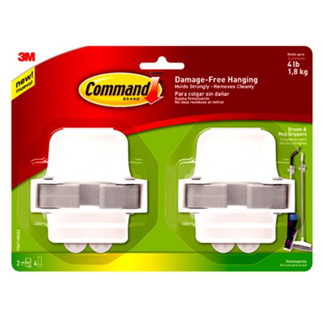 3M 243505 Command Broom Gripper Clips, Pack of 2