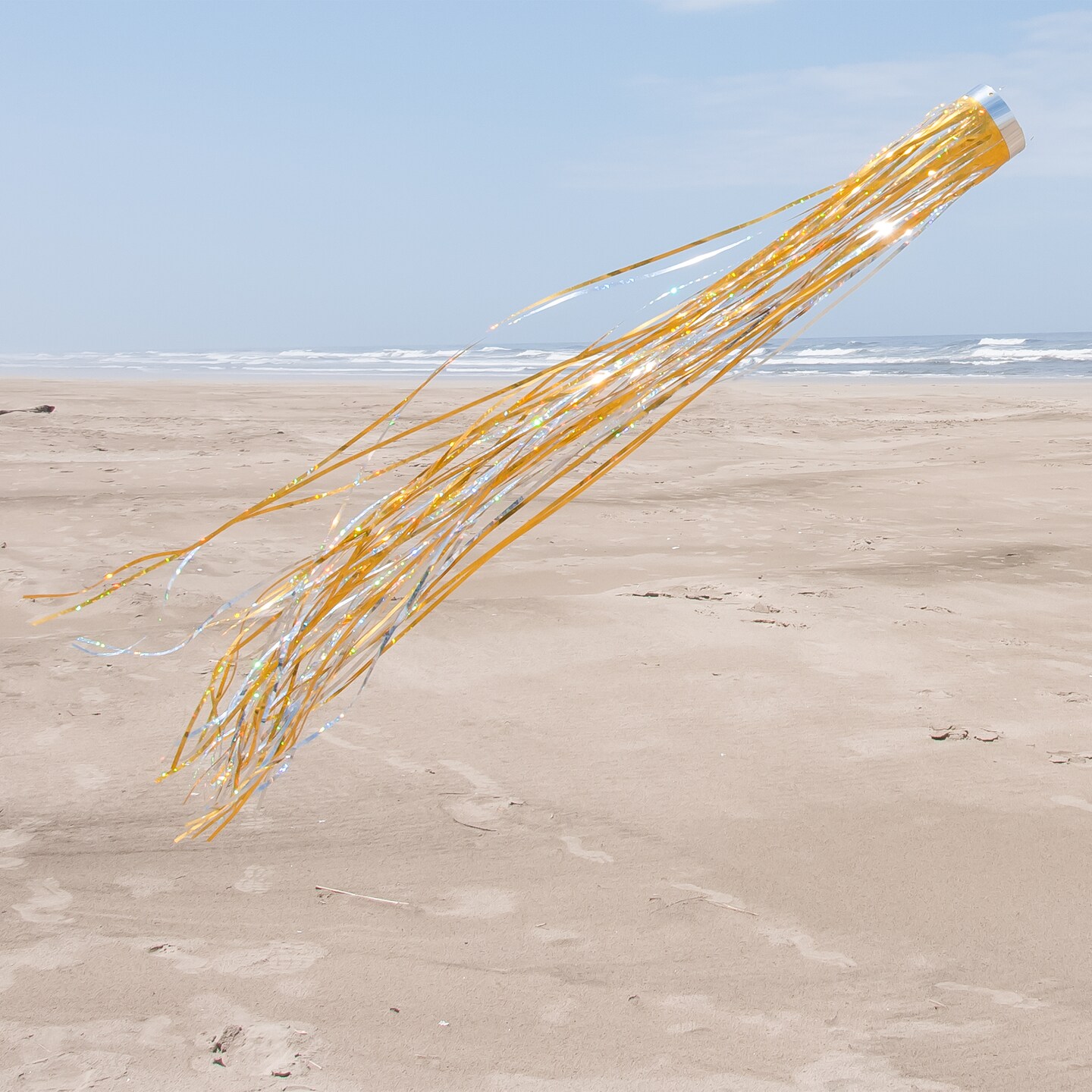 In the Breeze Gold Holographic Mylar Windsock Hanging Decoration - Decorative and Humane Bird and Pest Deterrent