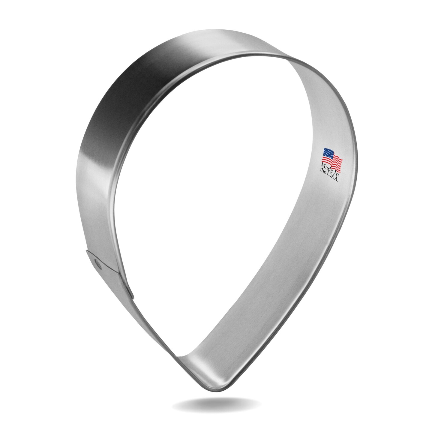 Tear Drop Cookie Cutter 3 7/8 in, CookieCutter.com, Tin Plated Steel, Handmade in the USA