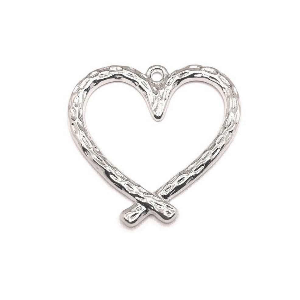 4, 20 or 50 Pieces: Silver Hammered Heart Charms | Michaels