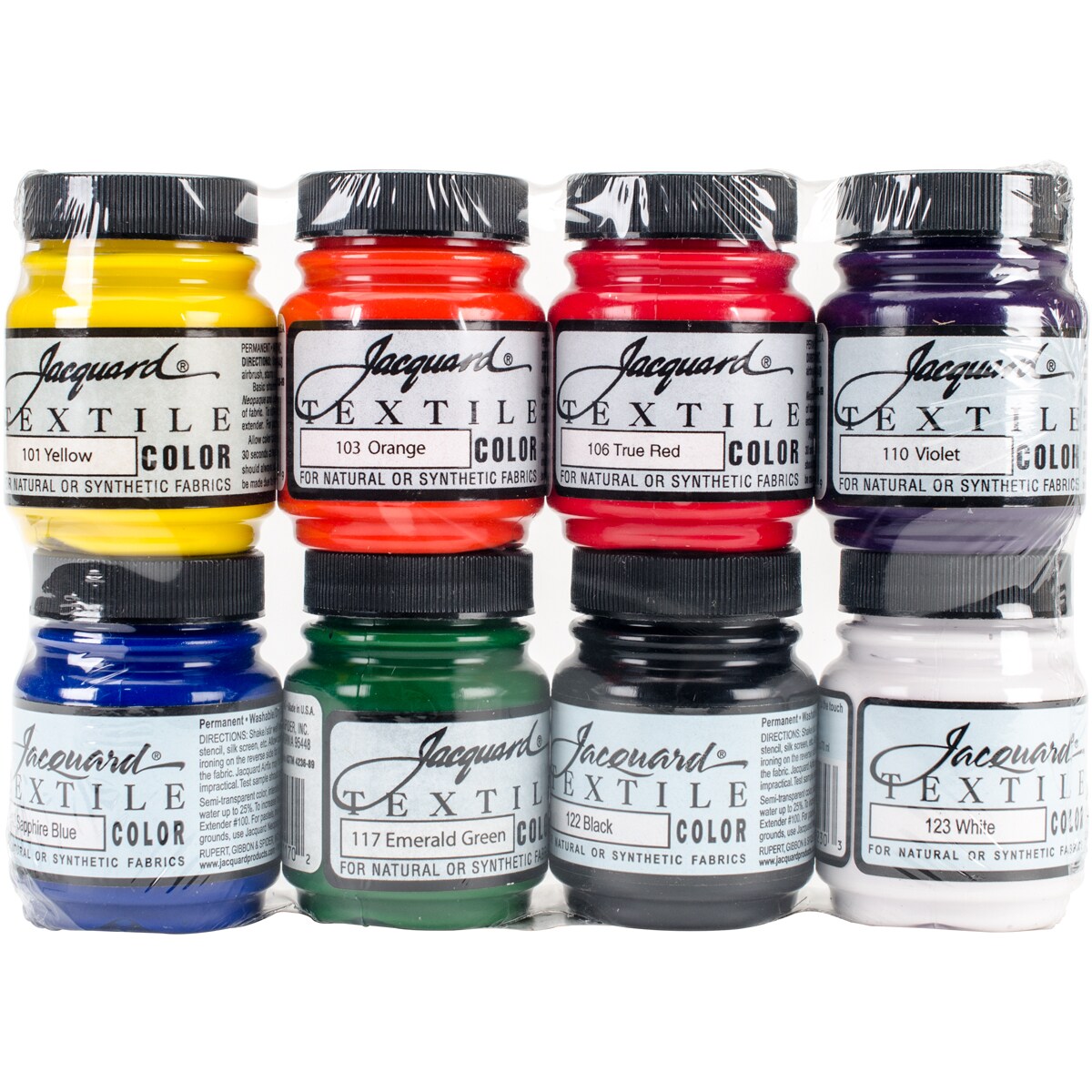 Jacquard Textile Color Fabric Paint 2.25oz 8/Pkg-Primary & Secondary Colors