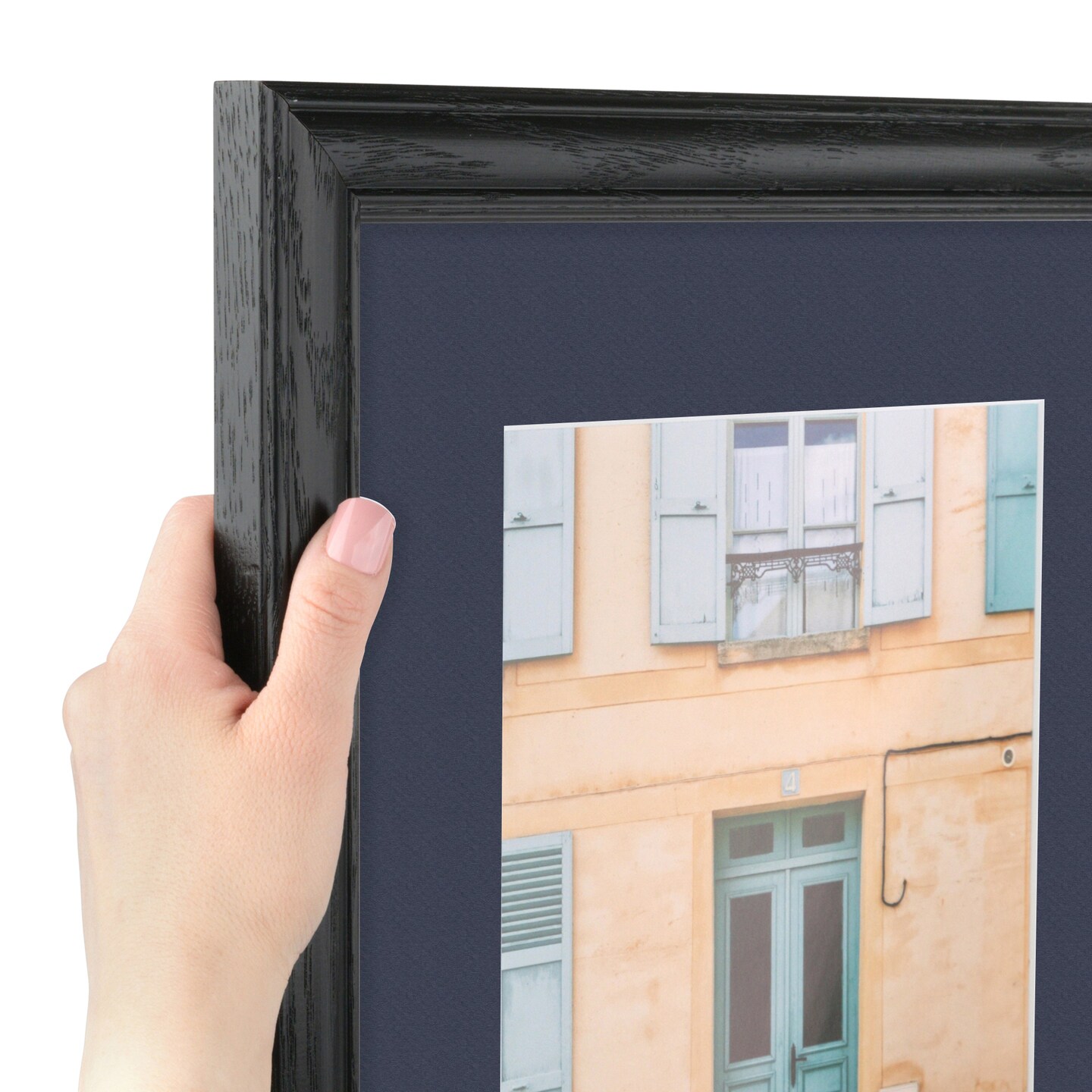 ArtToFrames 28x28" Matted Picture Frame with 24x24" Single Mat Photo Opening Framed in 1.25" Black and 2" Mat (FWM-4083-28x28)