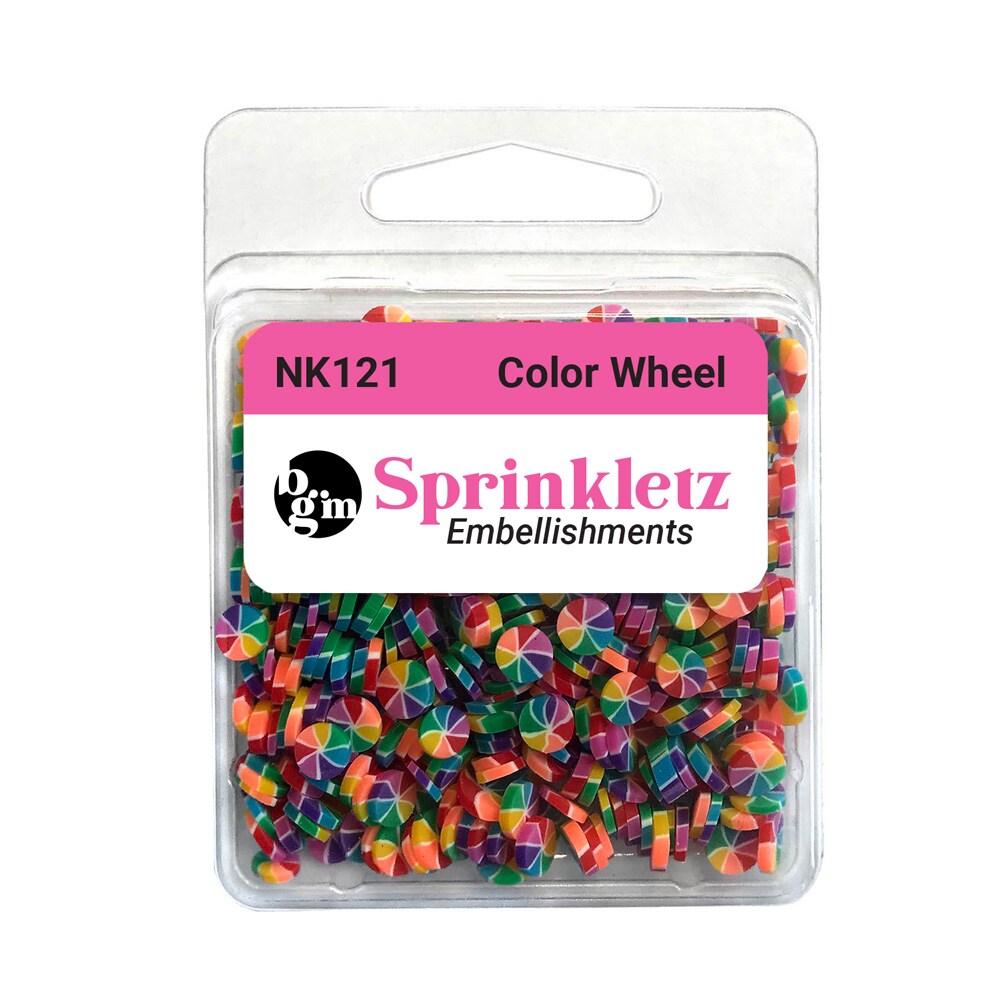 Buttons Galore Colorful Polymer Clay Embellishments for Craft Scrapbooks Cardmaking (Color Wheel, 1,800 Pieces - 36 Grams)