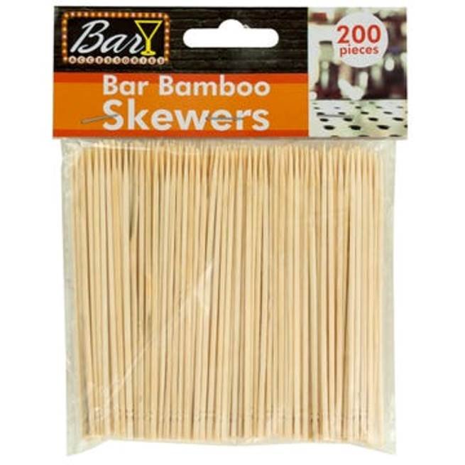 Handy Housewares 4&#x22; Natural Bamboo Wood Bar / Party Skewer Picks - 200 pack - Great for Cocktail Garnishes and Snacks
