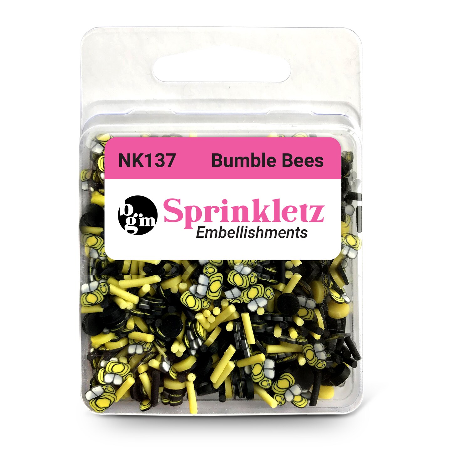 Buttons Galore Sprinkletz Embellishments for Crafts, Tiny Polymer Clay Shapes &#x26; Unique Designs- Bumble Bees -3 Pack