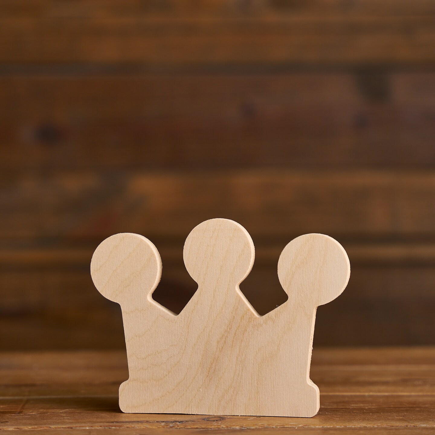 6 in. Unfinished Chunky Wooden Crown Shape
