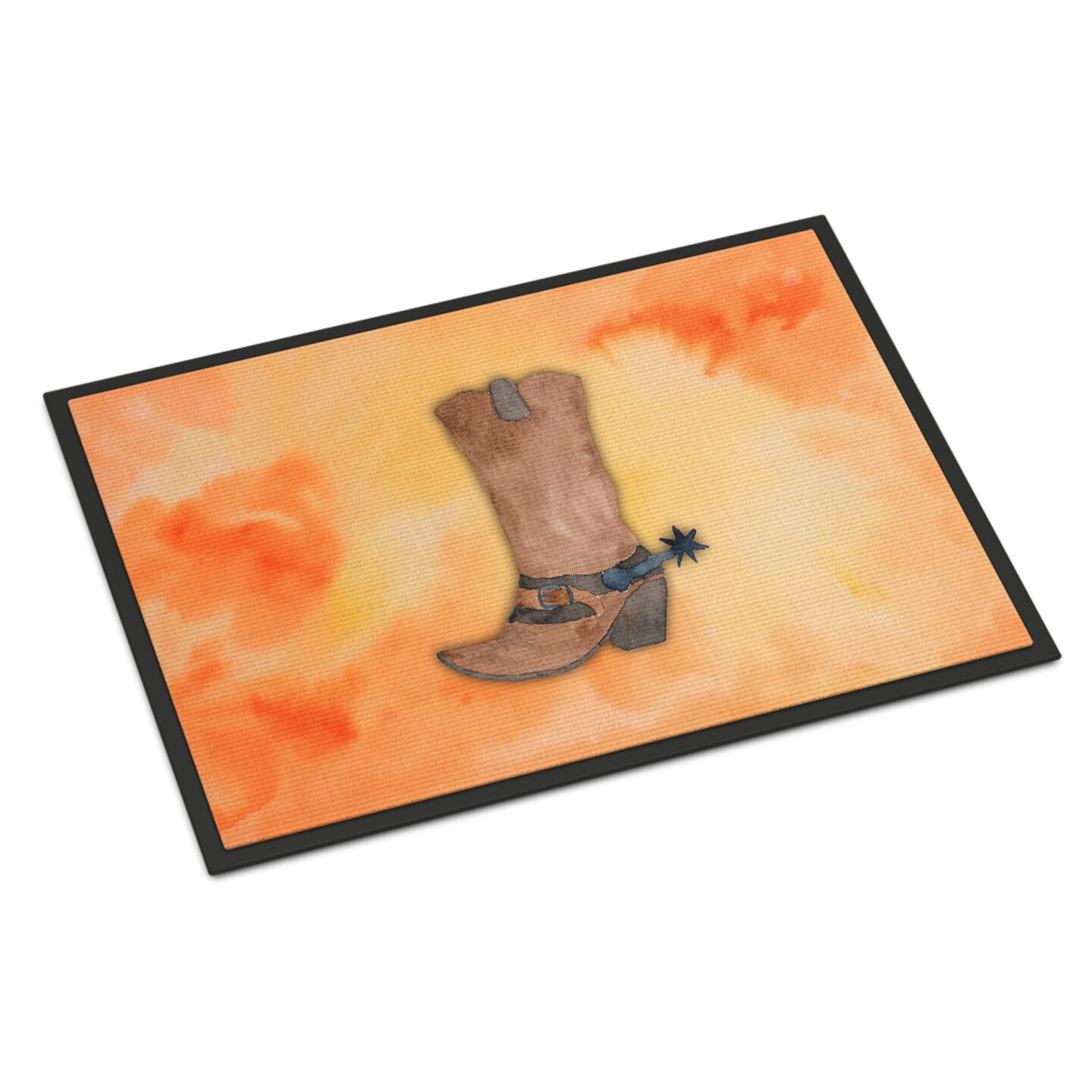 &#x22;Caroline&#x27;s Treasures Cowboy Boot Watercolor Doormat, 24&#x22;&#x22;H x 36&#x22;&#x22;W, Multicolor&#x22;
