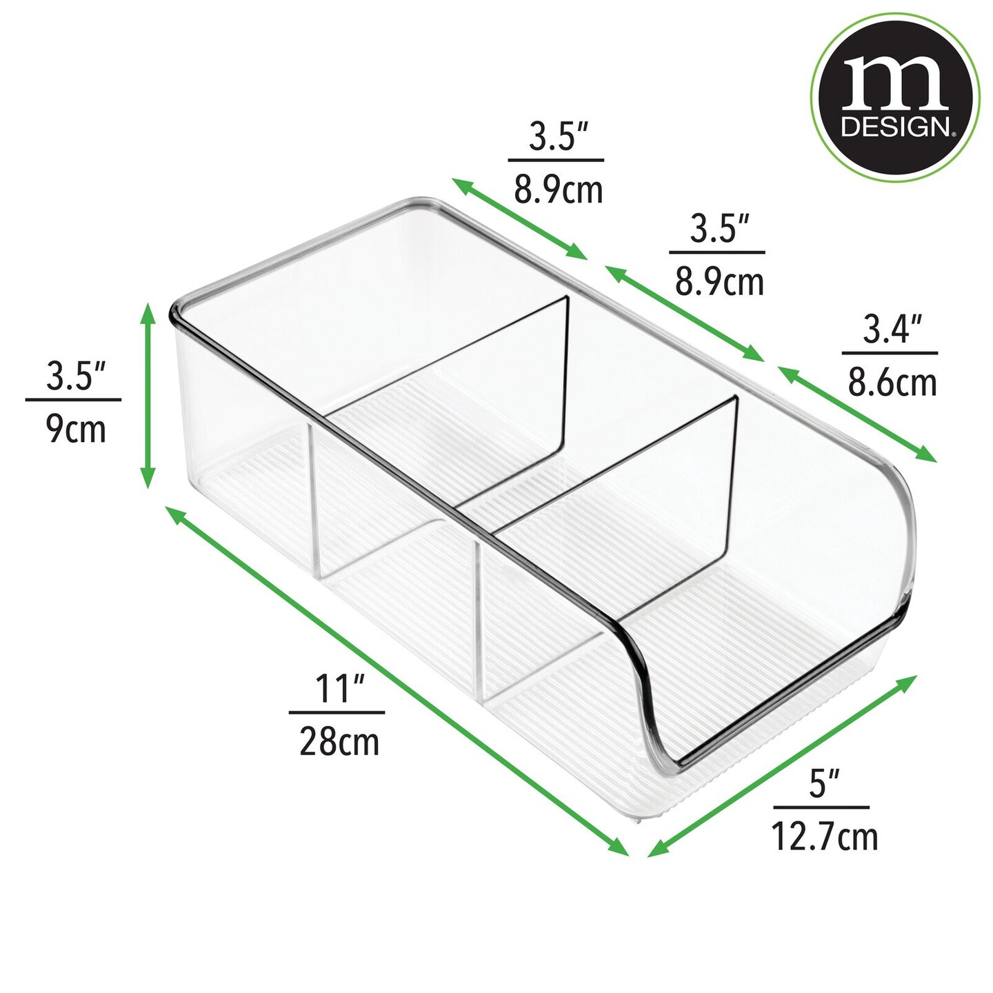 mDesign Plastic Kitchen Food Storage Organizer Caddy, 2 Pack - Clear