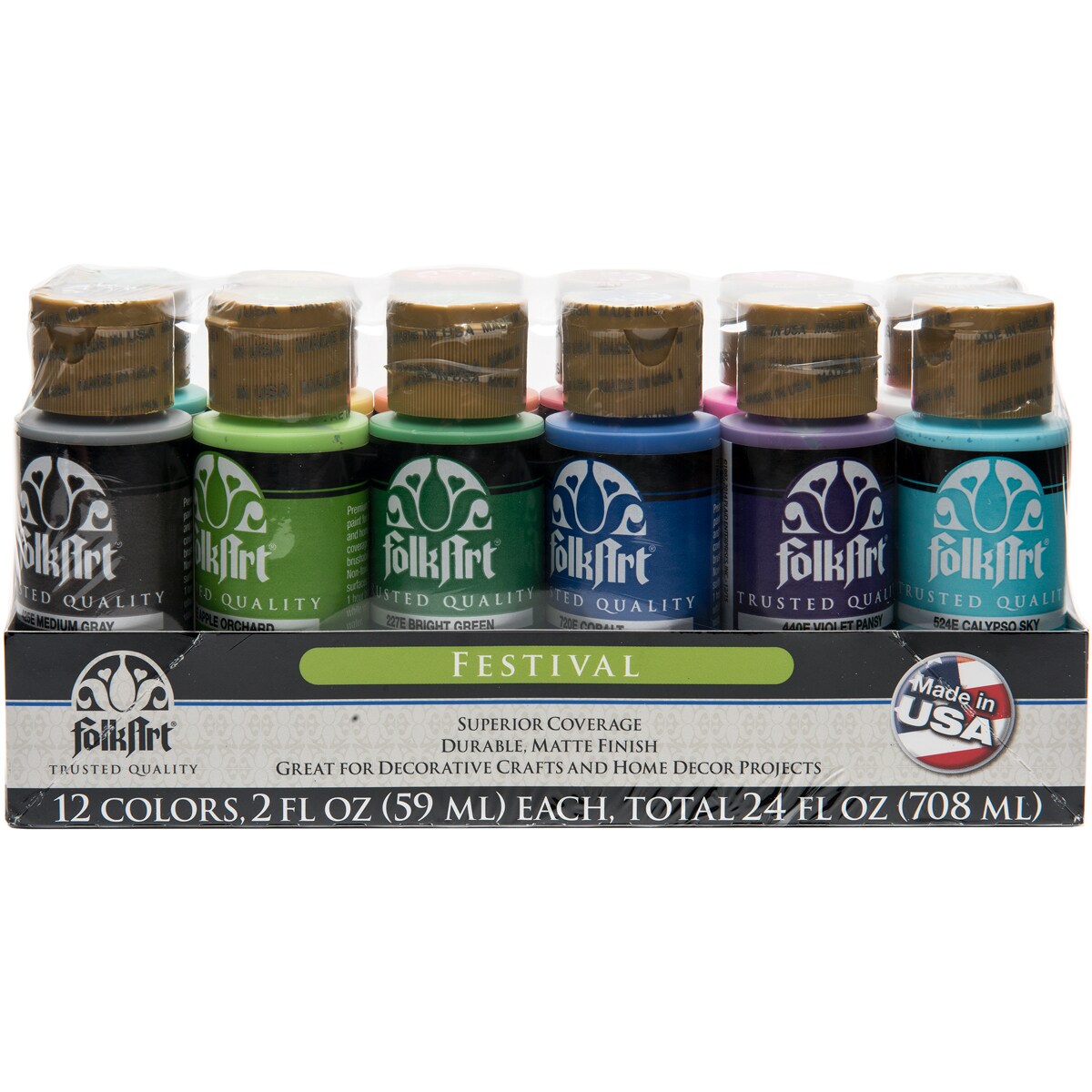 FolkArt Matte Finish Acrylic Paint Colors 12/PkgFestival Michaels