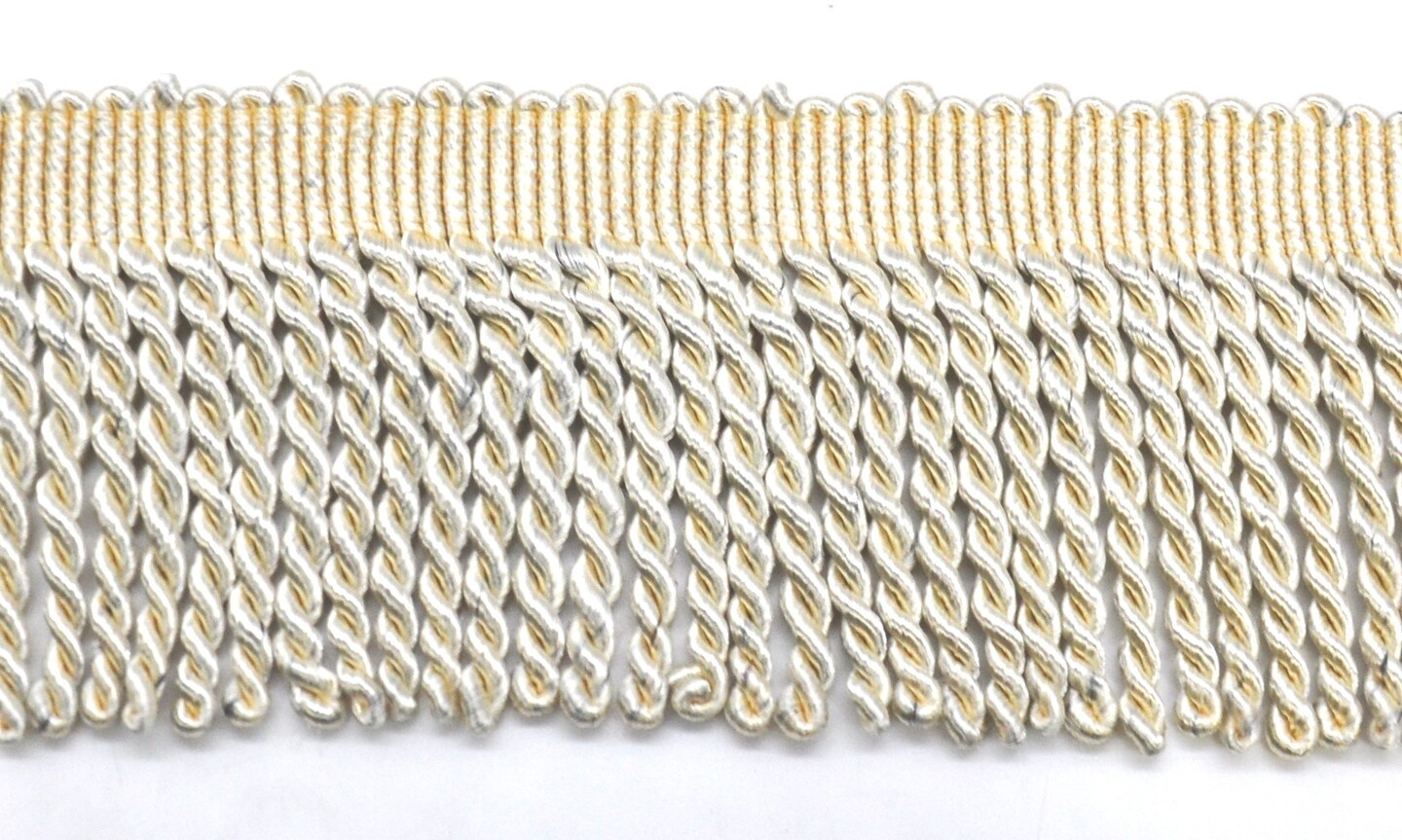 Belagio Bullion Fringe Trim, 4" Wide, Softer Collection, 15 Yards, Beige