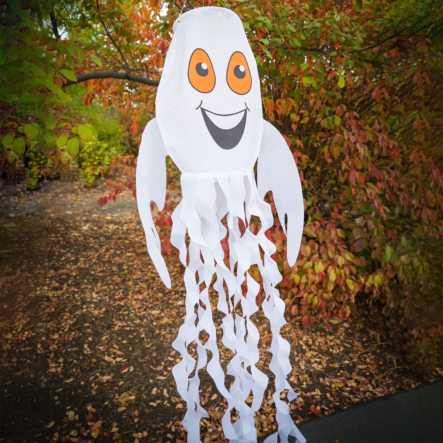 In the Breeze Spook the Ghost 3D Windsock - Hanging Halloween Decoration - Outdoor Holiday Decor