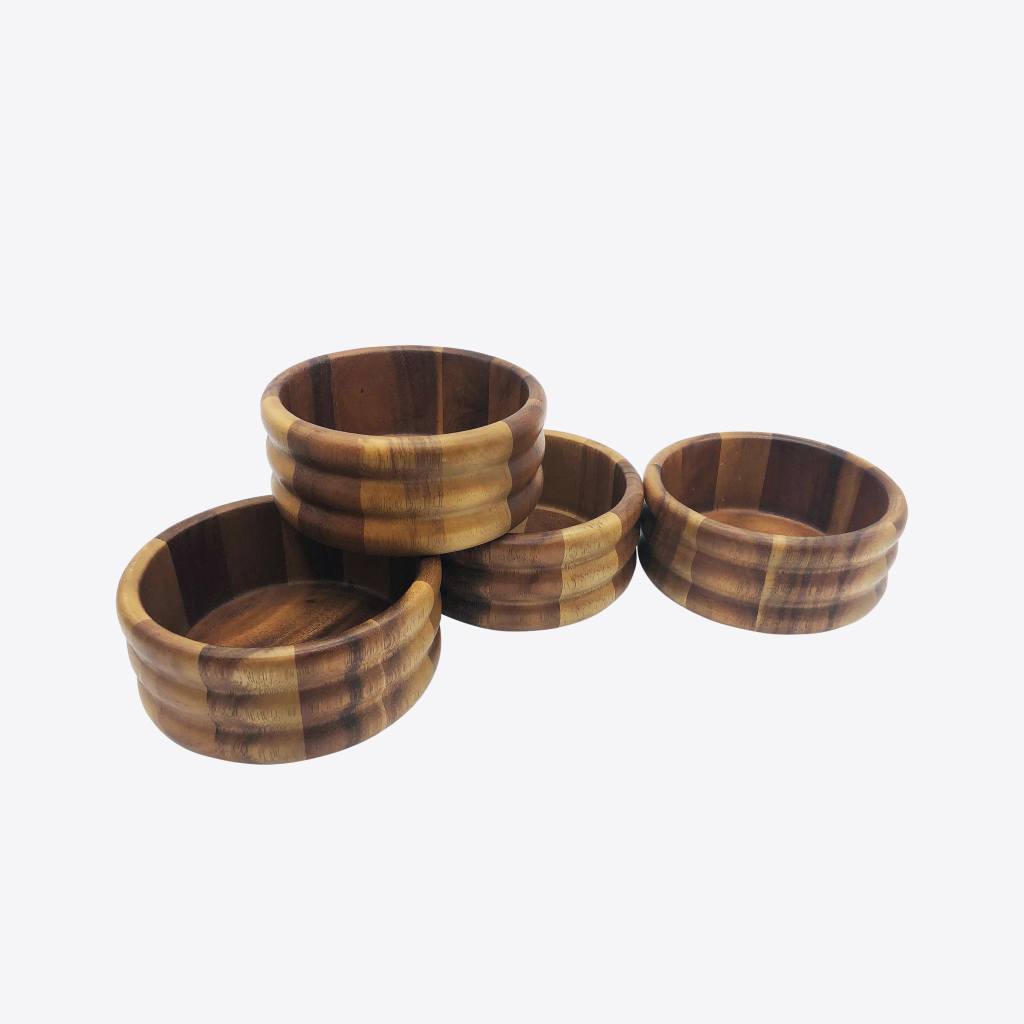 Individual Wood Salad Bowl Set of 4