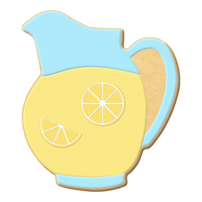 Juice Lemonade Pitcher Cookie Cutter 3.5 in, CookieCutter.com, Tin Plated Steel, Handmade in the USA