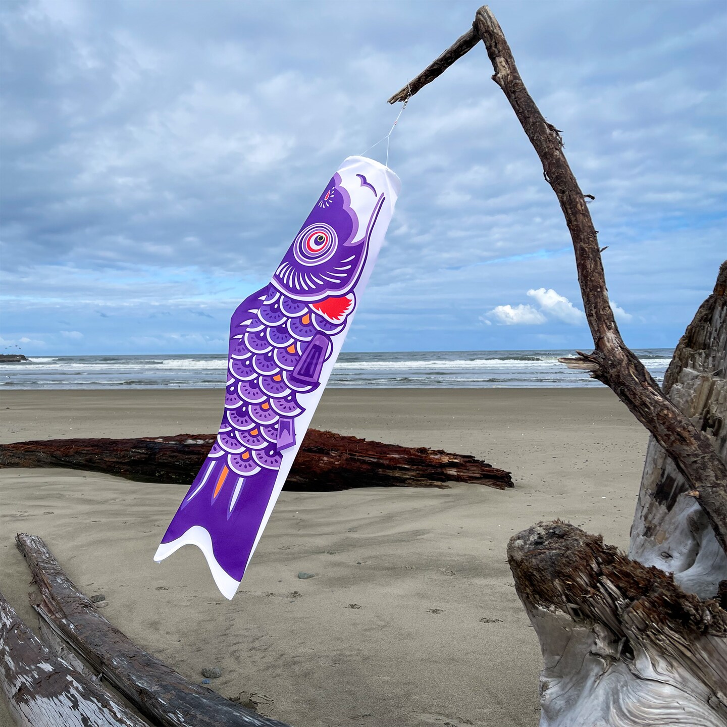 In the Breeze Koi Fish Windsock, 36-Inch, Purple