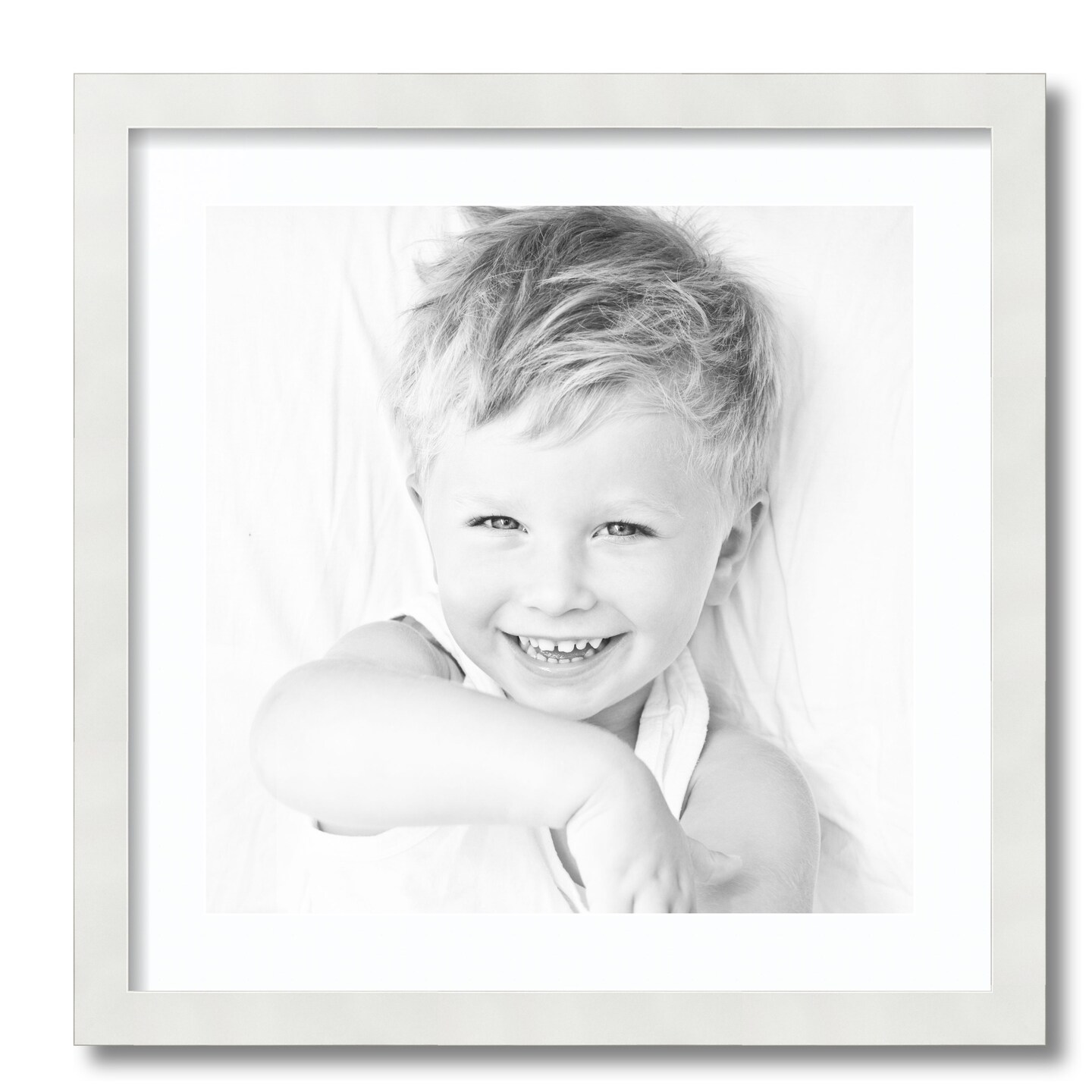 ArtToFrames 20x20&#x22; Matted Picture Frame with 16x16&#x22; Single Mat Photo Opening Framed in 1.25&#x22; White and 2&#x22; Mat (FWM-3966-20x20)