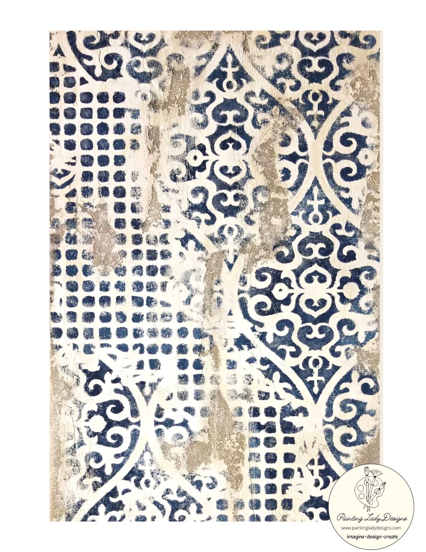 Renaissance  Tile Art Paper for Decoupage and Mixed Media (Medium 18x24)