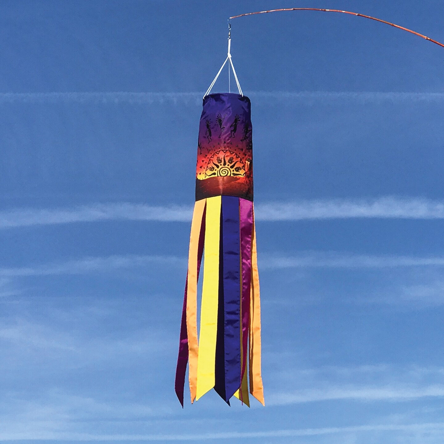 In the Breeze 5136 Kokopelli Sunset 40 Inch Windsock - Outdoor Southwest Decoration