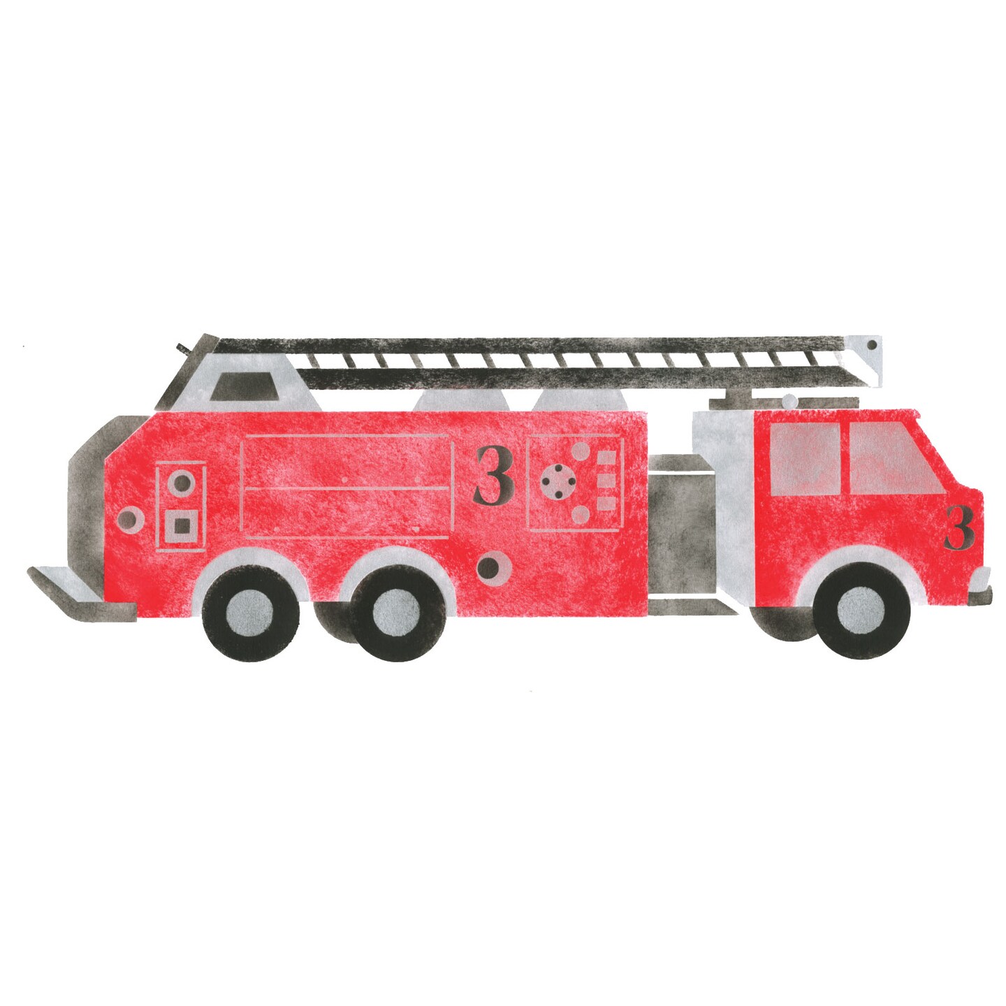 Large Firetruck Wall Stencil | 3306 by Designer Stencils | Reusable Art Craft Stencils for Painting on Walls, Canvas, Wood | Reusable Plastic Paint Stencil for Home Makeover | Easy to Use &#x26; Clean Art Stencil