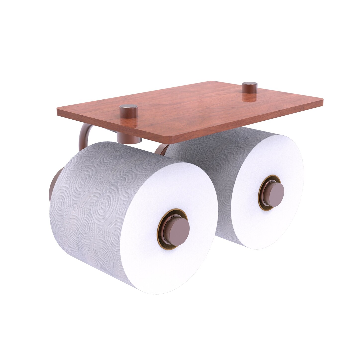 Modern Brass Toilet Paper Holder with Wooden Shelf