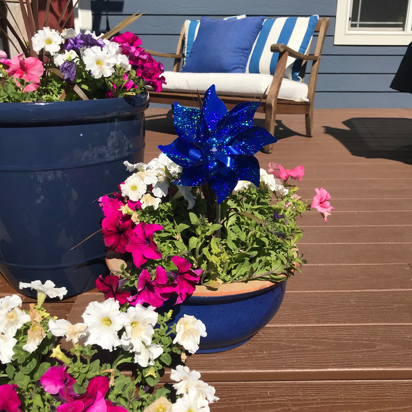 In the Breeze 2711 Blue Mylar Pinwheels - Sparkly Blue Spinners - Great Party Favor or Decoration - 8 Piece Bags