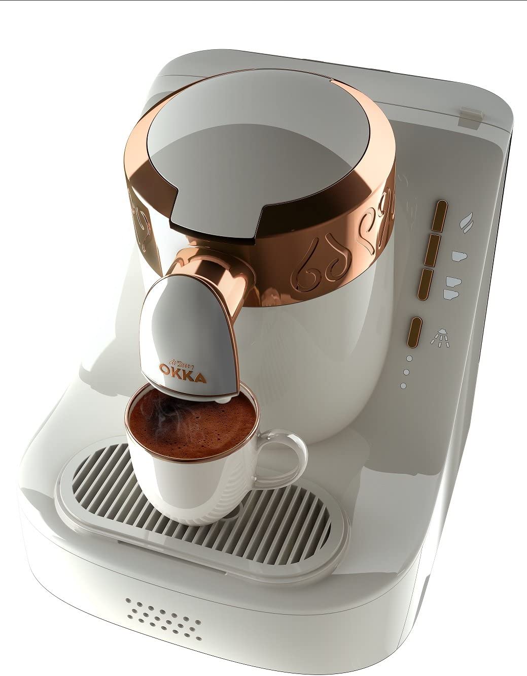 Arzum Okka Automatic Turkish/Greek Coffee Machine, White/Gold