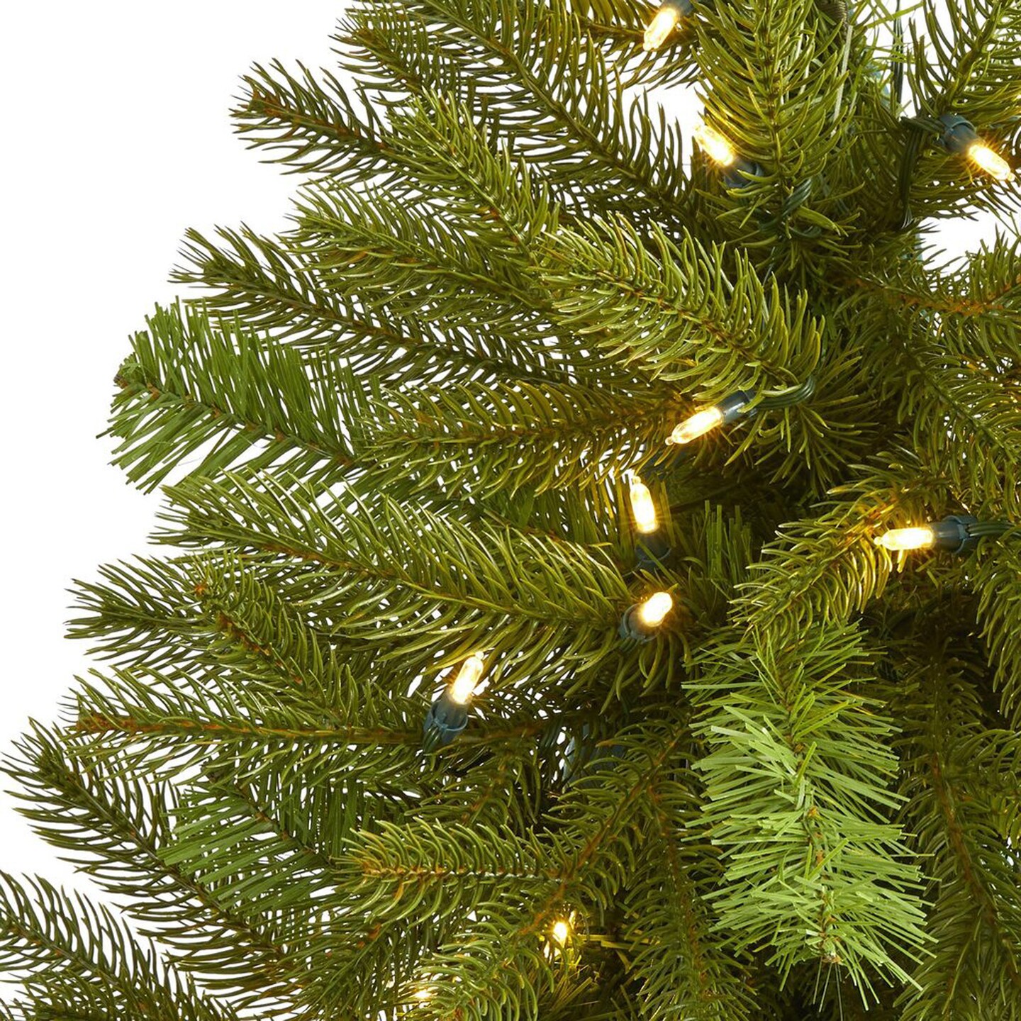 Nearly Natural 3&#x27; Cambridge Spruce Flat Back Artificial Christmas Tree with 50 Warm White (Multifunction) LED Lights and 113 Bendable Branches