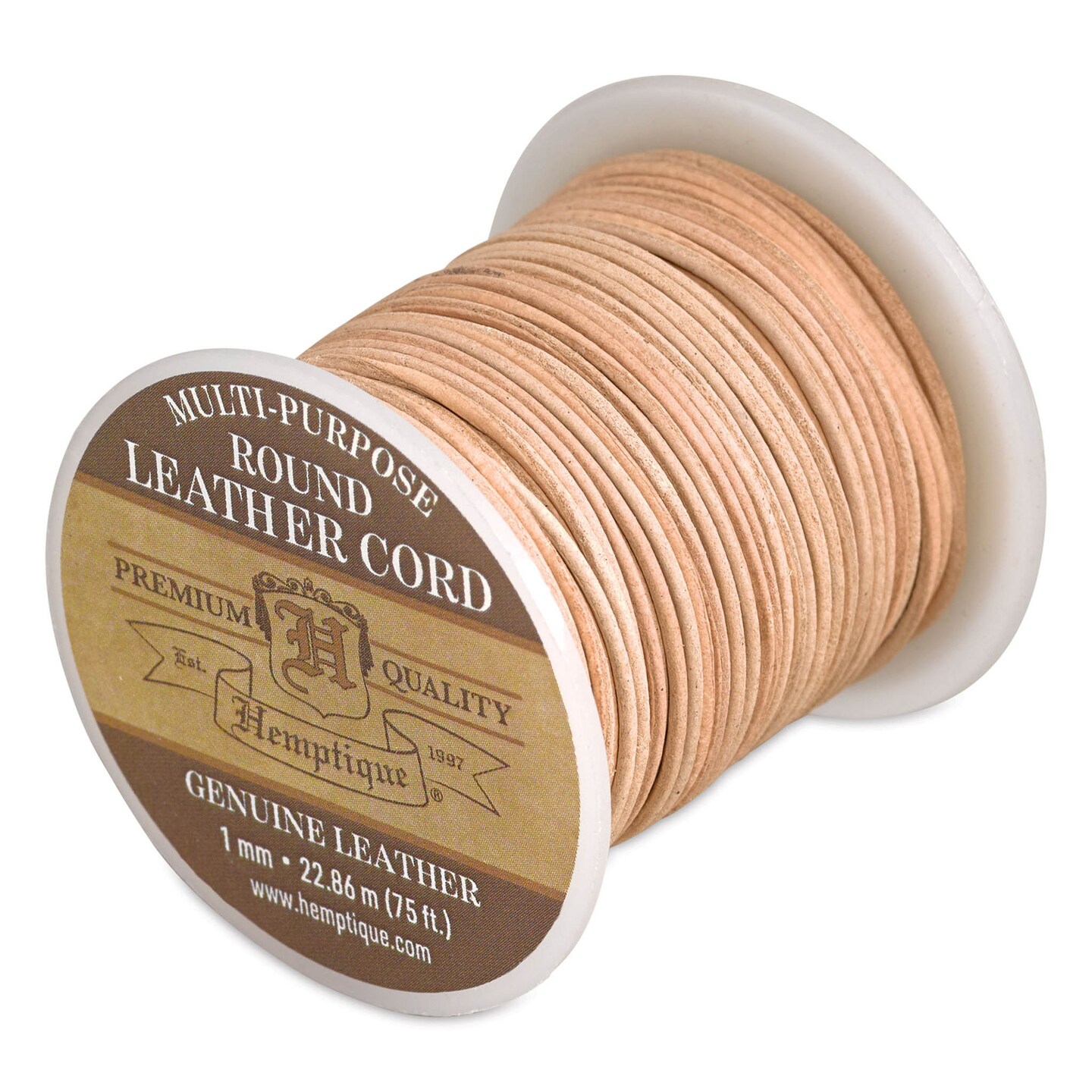Hemptique Round Leather Cord Natural, 1 mm Michaels