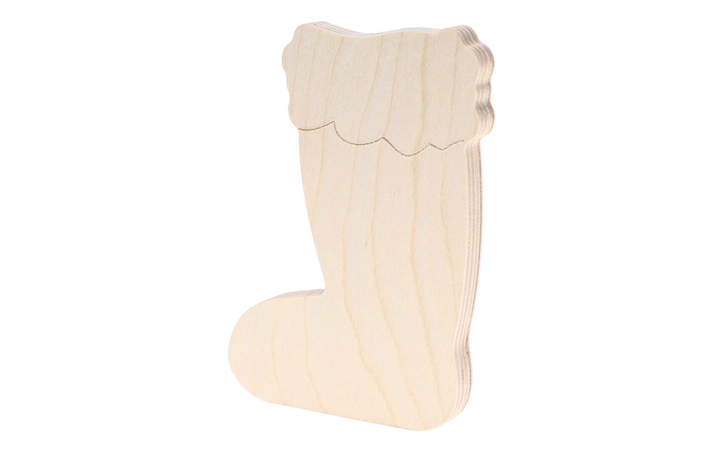 Good Wood by Leisure Arts Shape Stocking 6.5&#x22;x5.25&#x22;, Wooden Shapes, Wood Shapes, Wooden Shapes Wall Decor, Large Wooden Shapes, Small Wooden Shapes for Crafts