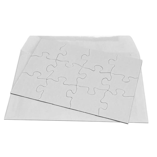 Inovart  5 .5 x 8 in. Puzzle-It Blank Puzzles with Envelopes &#x26; 12 Puzzles Per Pack, White - 12 Piece