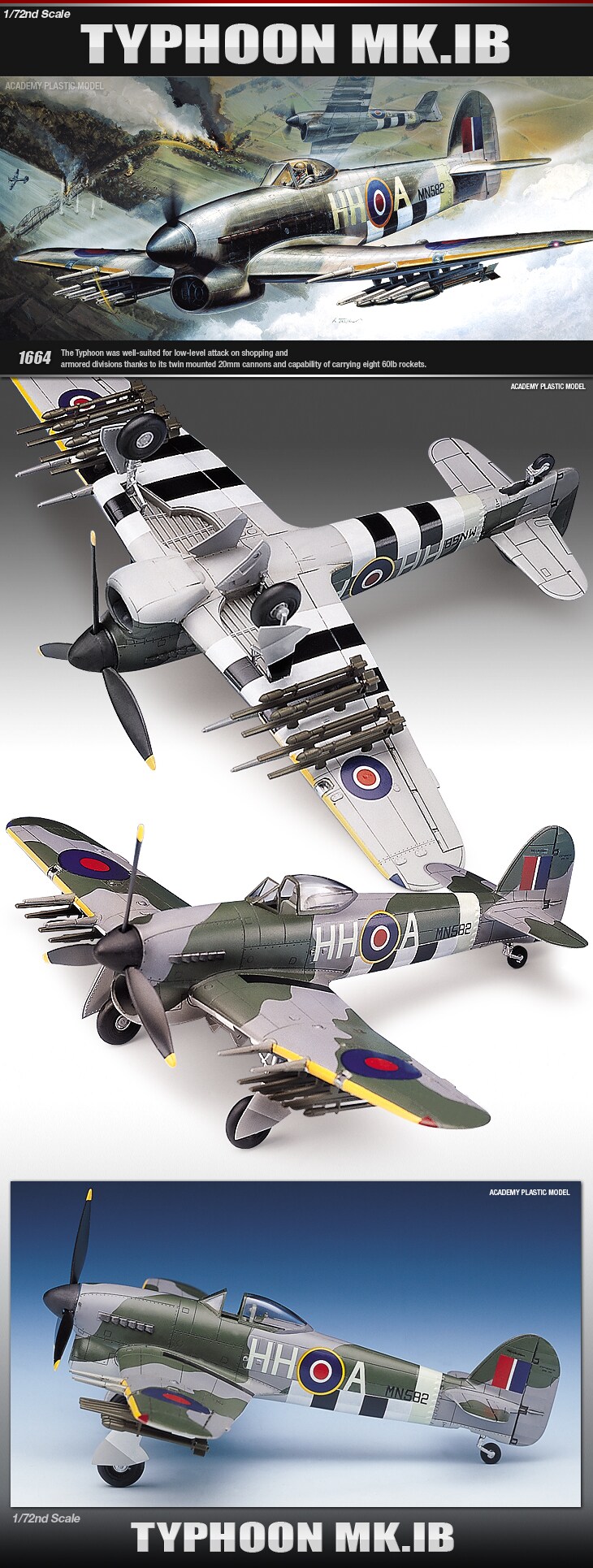 Academy  1/72 Hawker Typhoon Mk.ib Plastic Model