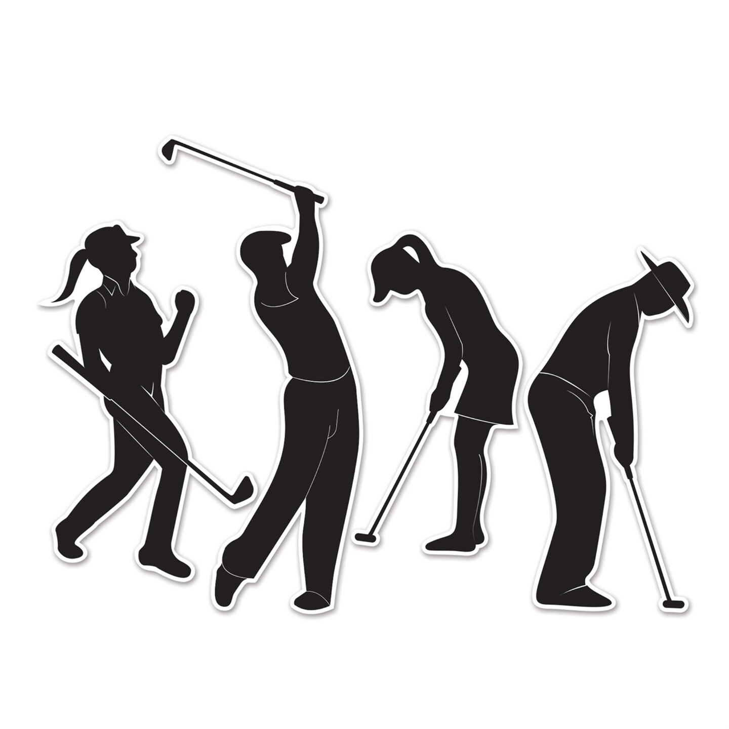 Golf Player Silhouettes, (Pack of 12)