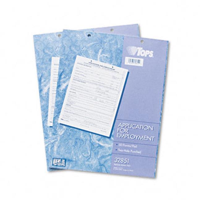 tops-32851-application-for-employment-8-1-2-x-11-two-50-form-pads-pack