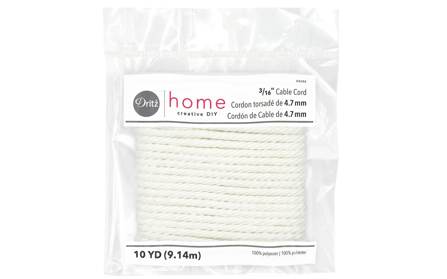 Dritz Home Cable Cord 3 16 Polyester White 10yd Michaels   16298191681696 