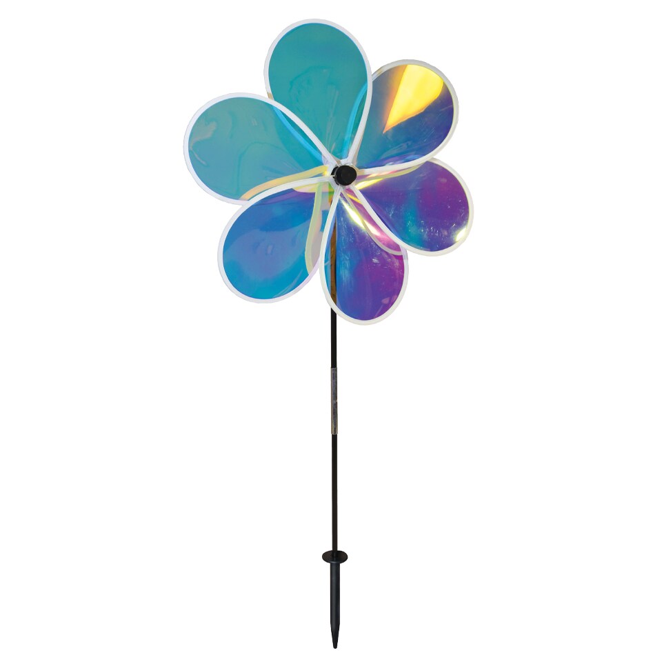 In the Breeze 2668 - 19 Inch Iridescent Flower Spinner - Outdoor Garden Décor