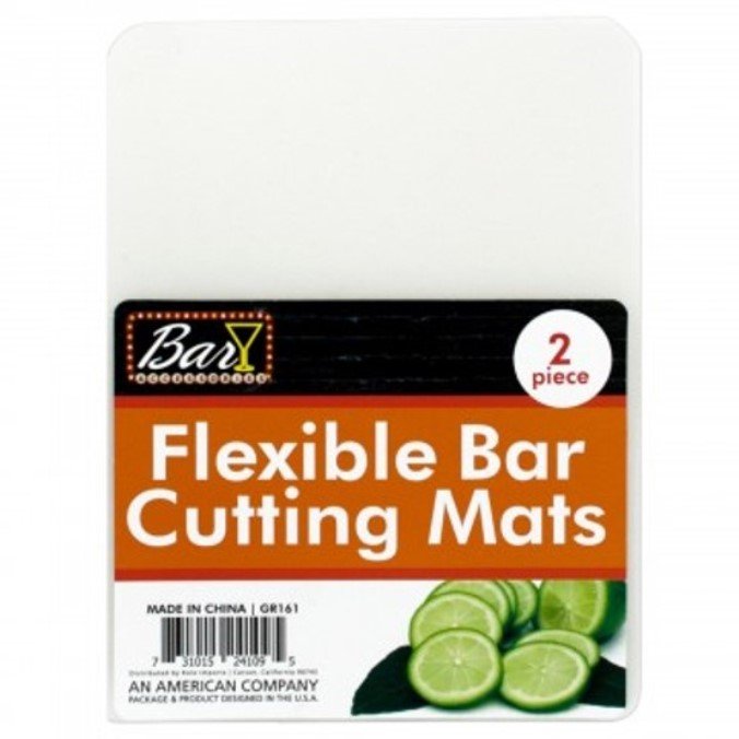 Handy Housewares 2 Piece 5.75&#x22; x 6.75&#x22; Flexible Transparent Plastic Bar Cutting Mat - Perfect for Slicing Limes and Cocktail Ingredients